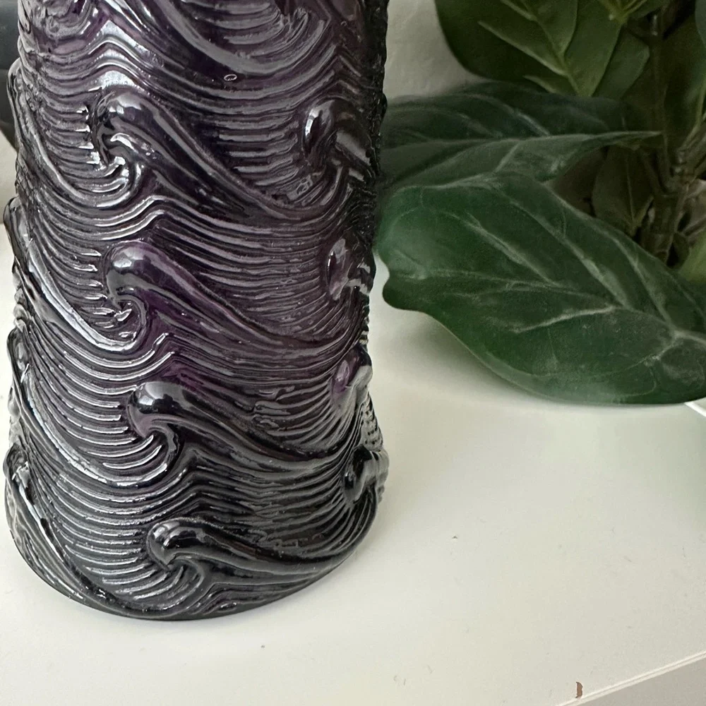 Empoli Purple Wave Genie Bottle Bass Glass Vase